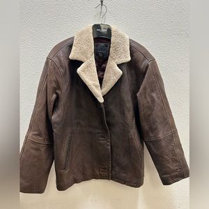Limited leather brown jacket